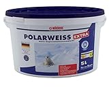 Polarweiss innen Wandfarbe weiss blauer Engel inkl. 4x 5m Abdeckfolie (Polarweiss 5 Liter)