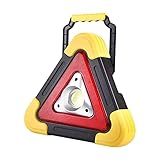 Pisamhid LED Arbeitsstrahler Akku Solar Camping Licht Solar LED Akku Strahler Campinglampe Tragbar Arbeitsleuchte Wiederaufladbare Tragbare Außen Arbeitslampe 1 COB 1000lm Dreieck Fernw