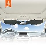 TFY Sonnenblendenverlängerung für Autofenster, Blendschutz und UV-Strahlen-Blocker, Schwarz, 2 Stück
