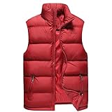 QWERD Herren Steppweste Weste Daunenweste Outdoor Weste Winterweste mit Stehkragen Oversized Herren Weste Bodywarmer Steppweste Funktionsweste Outdoor Freizeit Sport Style Mit Stehkragen M-5XL