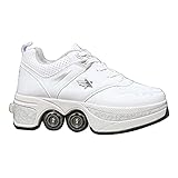 IQYU Unisex zweireihige Deformationsrad unsichtbare Deformationsrollschuhe Dual-Use vierrädrige Rollschuhe R