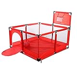 Baby Laufgitter mit Basketballkorb, großes Laufgitter für Baby und Kleinkinder Kinder Aktivitätszentrum Sicherheit Spielhof Baby Zaun Zuhause Indoor Outdoor für Kinder 10 Monate ~ 6 J