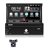 Single Din Autoradio Android Autoradio mit 7 '' Touchscreen im Dash GPS Navigationskopf 1Din Bluetooth Video Player Abnehmbare Frontplatte/AUX/SWC/WiFi/USB/FM Radio/Bildschirmspieg