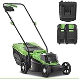 2x20/32 Akku-Rasenmäher Set für Rasenflächen bis 500 m² inkl. 2 Akkus, Ladegerät & Fangkorb (30 l) | 40V (2X 20V) Rasenmäher mit 4,0Ah & 32 cm Schnittbreite - Profi Rasenmähen ohne Kabel für G