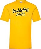 Shirtinstyle T-Shirt Karneval Verkleidet als Arzt Die Beste Verkleidung Farbe gelb, Größe XXL