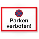 Komma Security Parken Verboten Kunststoff Schild 30 x 20 cm Parkverbotsschild Einfahrt Garage Stellplatz Parkplatz Privatparkplatz Privatgrundstück Hinweisschild Parkplatz freihalten - Parkverb