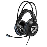 Sharkoon Skiller SGH1 Stereo Gaming Headset (für PC, PS4, 50-mm-Lautsprecher, Extra-Große Ohrpolster, Gefederte Kopfbandaufhängung) schw