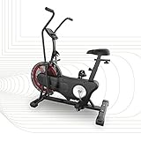 SportPlus Neuerscheinung 2020 Air Bike Indoor Heimtrainer Fahrrad Ergometer für Fitness, Spinning & Crossfit | Crosstrainer für Zuhause | Hometrainer mit Doppel Riemenantrieb Computer | Fanbik