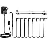 Asmuse 9v DC 8 ways Netzteil Pedal Power Supply Effektpedal Adapter Rechtwinkliges Splitter Kabel Blei Chord für Gitarre Bass Effekt Keyb