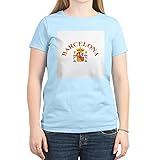 CafePress Damen T-Shirt Barcelona, Spanien, Rundhalsausschnitt, Baumwolle Gr. M, hellb