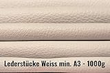 Lederreste A3 - Bastelleder 1 Kg - Sortiert Weiß (Verschiedene Töne), Alle Stücke Mind. DINA3 - Zum Basteln und N