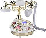 YUYAXBS Antikes Telefon, Schnurgebundenes Vintage Festnetztelefon mit FSK und DTMF Anrufer ID für Hotelbüroeinrichtung
