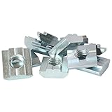 10x Nutenstein Nut 8 - Typ B - M8 mit Steg, schwer, Stahl verzink