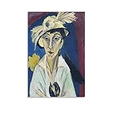 LIUSHUANG Ernst Ludwig Kirchner, Portrait von Erna Schilling, Künstler-Kunstwerk, Poster, dekoratives Gemälde, Leinwand, Wandkunst, Wohnzimmer, Poster, Schlafzimmer, Malerei, 30 x 45