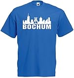Bochum Herren T-Shirt Skyline Ultras Fan Blau XL
