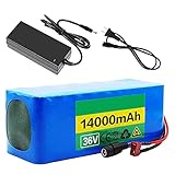 FJYDM Batterie Au Lithium Batterie De Scooter Électrique 36V 14Ah Batterie Li-Ion Rechargeable Avec Chargeur Batterie De Vélo Électrique Pour Moteur De Vélo 200W 250W 500W