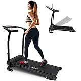 Physionics® Laufband - Elektrisch, Klappbar, bis 100 kg, Tablethalterung, Scan, Geschwindigkeit, Entfernung, Puls, Zeit, Kalorien, 5 Programme, LED Display, 10 km/h - Heimtrainer, Fitnessgerät, H