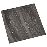 UnfadeMemory 55 Stk. Set PVC-Fliesen PVC Bodenbelag Fußboden Gesamtfläche 5,11 m² PVC-Dielen Rutschfest Strapazierfähig Größe (je Diele) 30,5x30,5cm (Dunkelgrau)