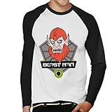 Masters of the Universe Beast Man Character Head Men's Baseball Long Sleeved T-S