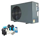 well2wellness ON/Off Pool Wärmepumpe Mida.Quick 10 - Poolheizung mit Einer Heizkapazität bis 9,5 kW Plus Bypass Set Basic + Abdeckung