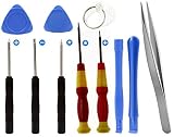 itronik® Werkzeug kompatibel mit iPhone 3 3GS 4 4S 5 5S 5C SE 6 6S Samsung Galaxy S3 S4 S5 S6 Mini iPad iPod iTouch Schraubendreher Schraubenzieher Kreuz Kreuzschlitz Pentalobe Montagewerkzeug Tool WERKZEUG SET OPENING TOOL 11-TEILIG