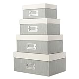 4er Set Dekoboxen Aufbewahrungsbox Rechteckige Allzweckboxen Pappkarton Schachteln Pappe Geschenkbox mit deckel für Lagerung verschiedener Geg