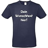 Shirt-Panda Unisex T-Shirt mit Wunschname Wunschdruck · Brust und oder Rücken Druck Men Personalisiert Personalisierbar Sprüche Damen Herren Anpassen Women Dunkelblau XL