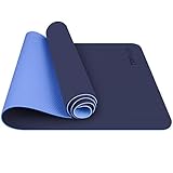 TOPLUS Gymnastikmatte, Yogamatte Yogamatte Gepolstert & rutschfest für Fitness Pilates & Gymnastik mit Tragegurt (Blau)