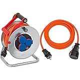 Brennenstuhl Garant S IP44 Kabeltrommel (25m Kabel in orange) & BREMAXX Verlängerungskabel (5m Kabel in orange, für den Einsatz im Außenbereich IP44, Stromkabel einsetzbar bis -35 °C)