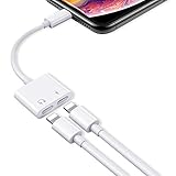 【Apple MFi Zertifizierung】 Adapter iPhone Kopfhörer und Laden Lightning auf Klinke Lightning Audio Kabel Jack Adapter Kompatibel mit iPhone 12/11/XS/XS Max/XR/X/7/7 Plus/8/8 Plus für Alle iOS Sy