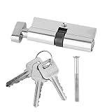 YoBuyBuy 70mm Aluminium Metall Türschloss Zylinder Home Security Anti-Snap Anti-Bohrer Mit 3 Schlüsseln Silberfarbenes Set Werkzeug