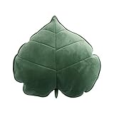 Nicole Knupfer Blatt Plüsch Kissen,Pflanze Dekokissen weichem Spielwaren 3D Plüschtier Geburstagsgeschenke Zierkissen (Grün,50cm)
