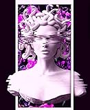 XUSANSHI Leinwandbilder Medusa Skulptur Lustige Kunst Poster und Drucke Gorgon Statue auf Wandkunst Bild für Wohnzimmer Wohnkultur 60x90