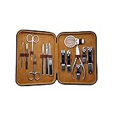 ZZL Premium Maniküre Set Maniküre Set for Männer Und Frauen Premium Edelstahl Nagelclipper Set Mit Ledertasche14pcs Nagelpflege Werkzeug