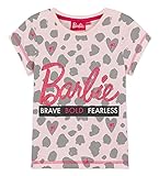 Barbie T Shirt Kinder, Glitzer Top Motiv für Mädchen, Offizielle Shirt für Kinder 2-13 Jahre, Fanartikel Geschenke für Mädchen (3-4 Jahre, Rosa)