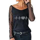 Kleid Damen Valentinstag-t-Shirt Damen Oberteile mit valentinstagmotiv modische valentinstagbaum Herzmuster drucken Tee Tops Rundhals Kurzarm All Match Bluse Paare Basic(#220223 Bluse 05-A40, XXL)