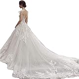 Frauen Weiße A-Linie Brautkleider Braut Long Tail Hepburn Französisch Brautkleid War Dünn und Super Fairy Einfache Fantasy-Perspektive Schulter Stereo Schneiderei Damen Brautkleid für die Hochzeit,