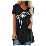 Totenkopf t-Shirt Herren Damen t-Shirt v Ausschnitt m blau floryday Damen blusen Pullover Damen Rollkragenpullover Damen Baumwolle Langarm Oberteil Damen damenblusen Kurzarm Damen t Shirt lässig L