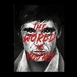 das wandbild Tony Montana Portrait Prints Street Graffiti Art The World is Yours Gemälde Bild Bar Gym Room Decor 60x90