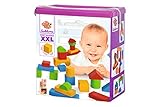 Eichhorn 50 extra große Baby Holzbausteine in der Aufbewahrungsbox mit Kordel, für Kinder ab einem J