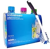 Sodastream Soda Stream Wiederverwendbare Sprudelwasser-Flaschen, 1 l, 1 l, BPA-frei, mit Kidscare Reinigungsbürste, 35,6