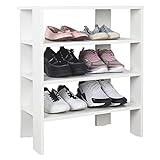 RICOO Schuh-Regal (WM039-WM) 70 x 55 x 32 cm Holz-Regal Weiß Matt Stand-Regal Schuh-Schrank Bücher-Regal Organizer Bücher-Schrank Wohn-Z