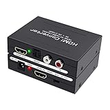 4K HDMI 1.4 Audio Extractor, Snxiwth HDMI zu HDMI und Optischer Toslink (SPDIF) und Cinch (L/R) Stereo-Analogausgänge Video Audio Splitter Converter Unterstützung 4K, Schw