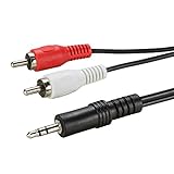 ecabo 0,5m Stereo-Kabel 3,5mm Klinke auf 2 x Cinch – Cinch Stecker RCA (rot/weiß) auf 3,5mm Klinken Stecker – Y-Kabel – schwarz – für Hi-Fi, Stereo-Anlagen, Receiver, Audiog