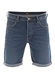 Lee Herren Jeans Short Regular Fit Kurze Stretch Shorts Baumwolle Bermuda Sommer Hose Blau w33, Bright Blue (L73esgjz), 33