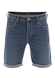 Lee Herren Jeans Short Regular Fit Kurze Stretch Shorts Baumwolle Bermuda Sommer Hose Blau w34, Bright Blue (L73esgjz), 34