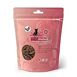 catz finefood Meatz Katzen Leckerlies Huhn N° 3 - knusprige Fleischstreifen, gegrilltes Hühnerfleisch mit Biotin für gänzendes Fell - Katzensnack ohne Zucker, getreidefrei, 45g