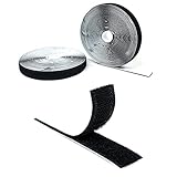 LEO's - 3m x 16mm Klettband selbstklebend extra stark doppelseitig (Flauschband schwarz) - Selbstklebende Klettbänder Hakenband Klebepads Klett Band Klettverschlussband beidseitig in I