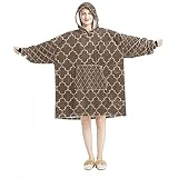 Oversized Hoodie Decke Sweatshirt, Sherpa Flanell tragbare Decke Hoodies mit Tasche für Erwachsene Herren Damen Mexikanische Kaktus Muster, Multicolor 08, Einheitsgröße Große Größ