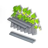 LeoDalm Clips für Sichtschutzstreifen, 10 Stück Klemmschienen für Gartenzäune -Made in EU- Befestigung für Sichtschutz an Doppelstabmatten (Clips 10St, Fenstergrau)